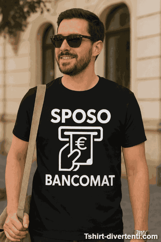 Maglietta divertente sposo bancomat