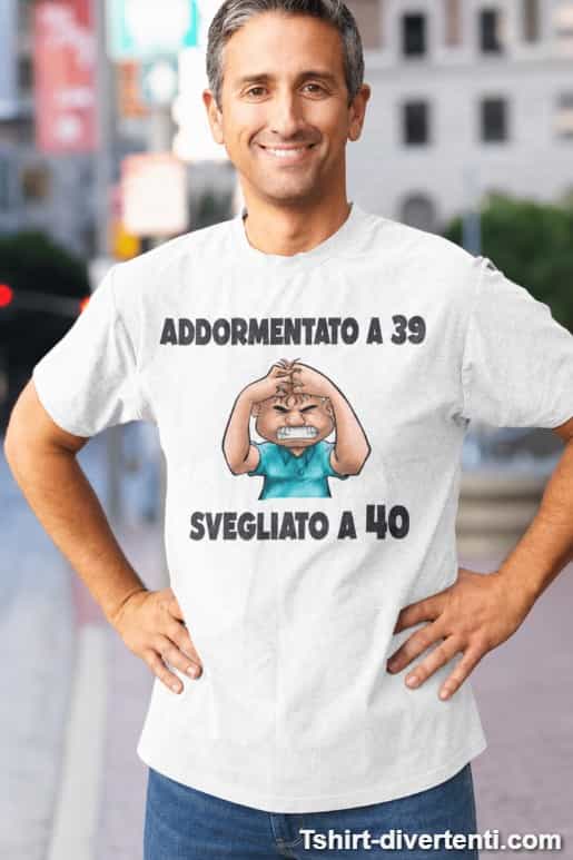 Maglietta divertente svegliato all’età scelta