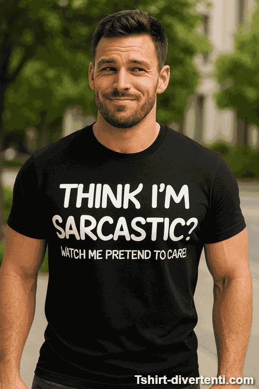 Maglietta divertente Think I Am Sarcastic