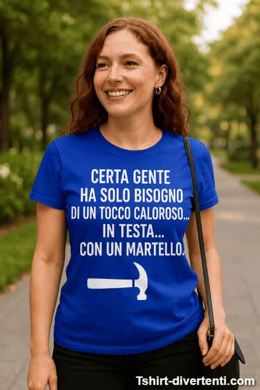 Maglietta divertente tocco caloroso col martello