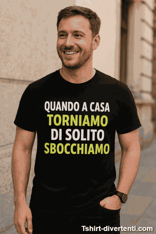 Maglietta divertente tornando a casa sbocchiamo