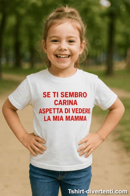 Maglietta per bambini aspetta di vedere la mamma