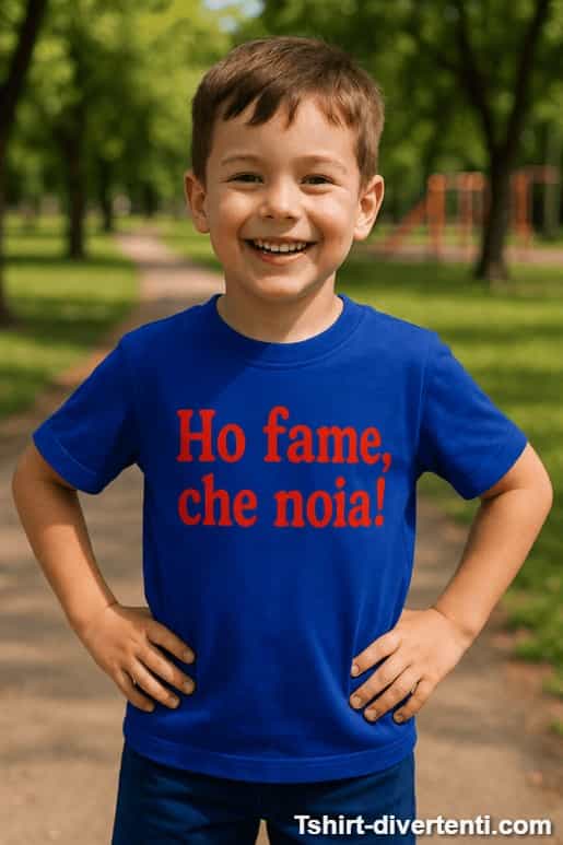 Maglietta per bambini ho fame che noia