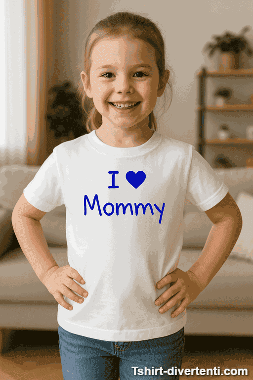 Maglietta per bambini I love Mommy
