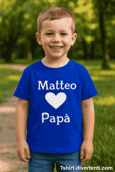 Maglietta per bambini ❤ papà con nome a scelta