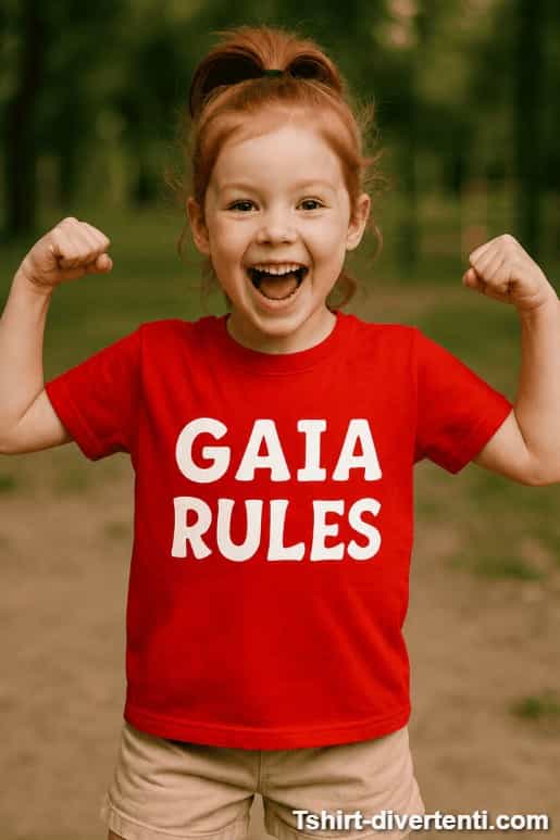 Maglietta per bambini rules con nome a scelta