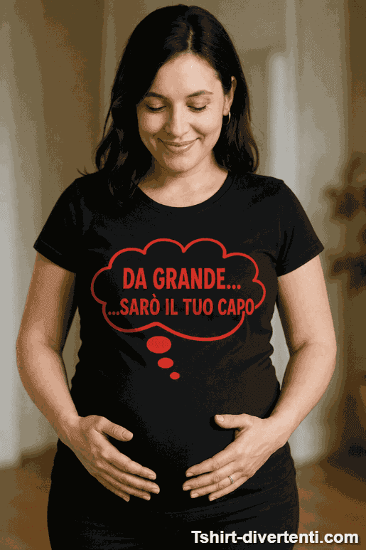 Maglietta premaman da grande sarò il tuo capo