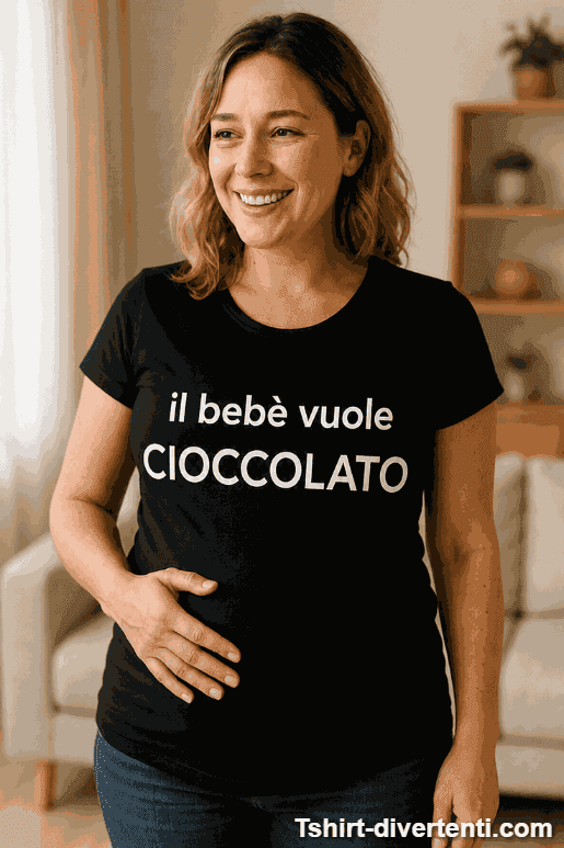 Maglietta premaman il bebè vuole cioccolato
