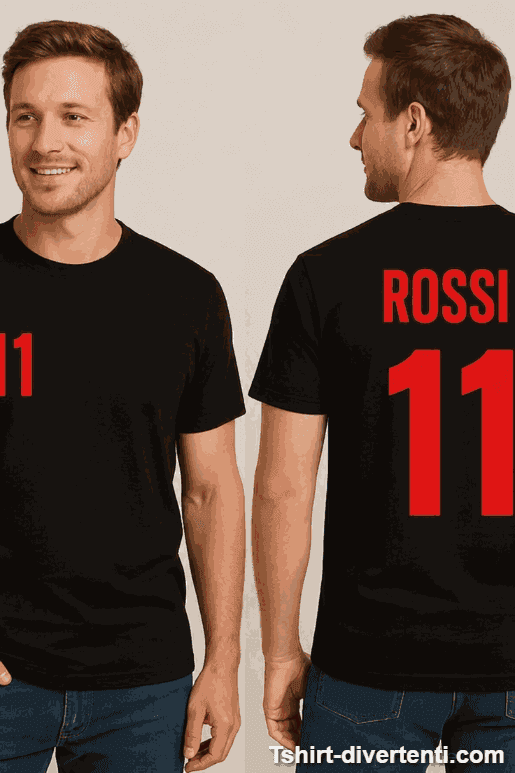 Maglietta sportiva con nome e numero a scelta