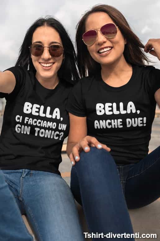 Magliette di coppia Bella ci facciamo un gin tonic