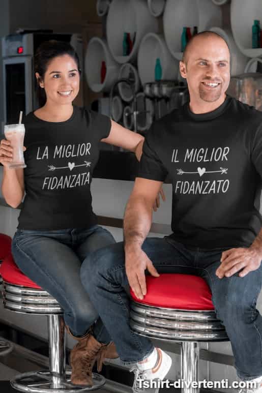 Magliette di coppia migliore fidanzato e fidanzata