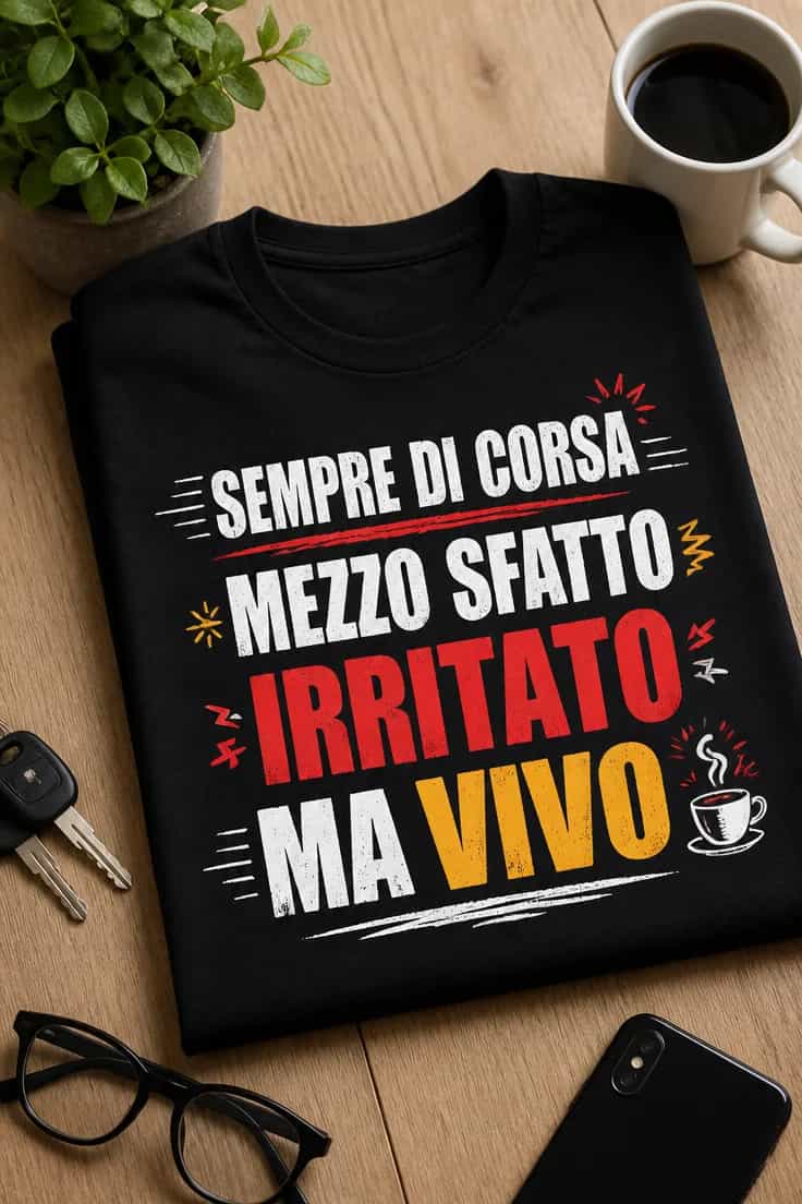 T-shirt ironica uomo donna: SEMPRE DI CORSA