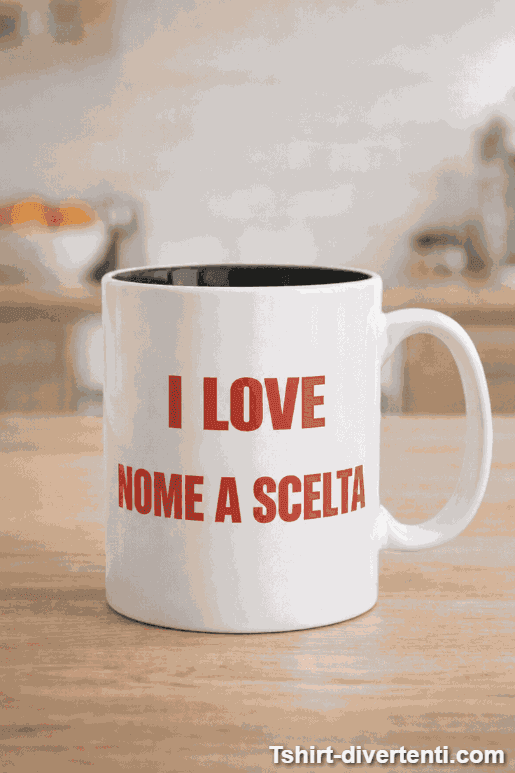 Tazza divertente I love con nome a scelta