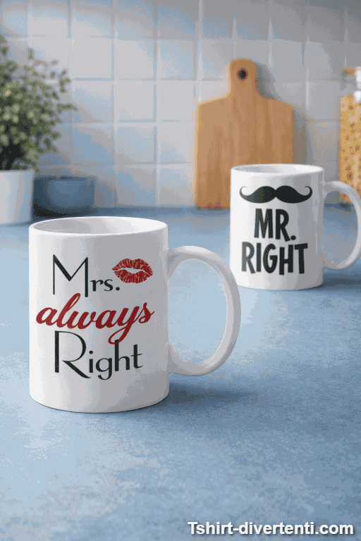 Tazze di coppia Mr e Mrs Right