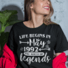 Life Begins In May 1992 - Maglietta
