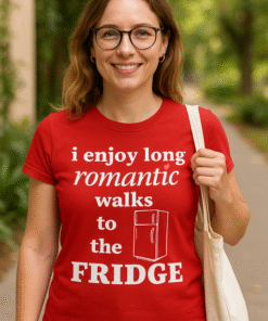 i enjoy long romantic walks to the FRIDGE - Maglietta