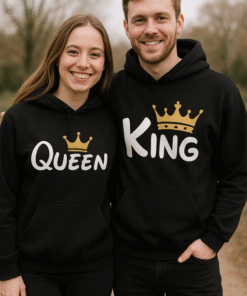 King Queen - Felpa con cappuccio (set bicolore)