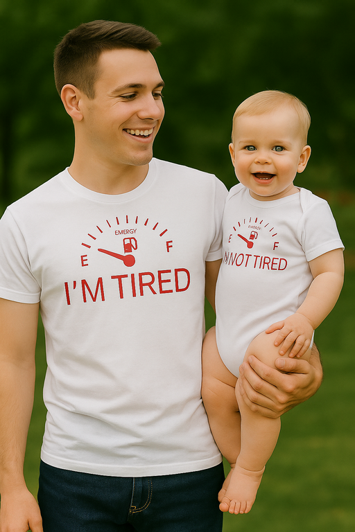 EMERGY I'M TIRED / EMERGY I'M NOT TIRED - Set Body per neonati + Maglietta