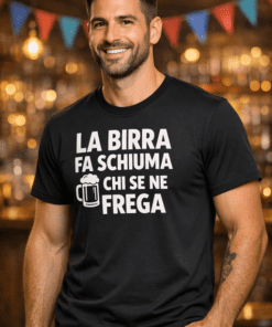 Maglietta divertente LA BIRRA FA SCHIUMA CHI SE NE FREGA