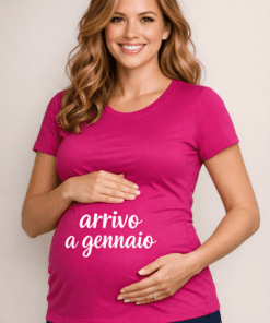 Maglietta premaman “Arrivo a gennaio”