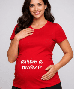Maglietta premaman "arrivo a marzo"