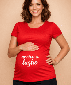 Maglietta premaman “Arrivo a luglio”
