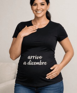 Maglietta premaman “Arrivo a dicembre”