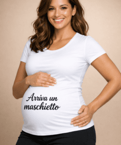 Maglietta premaman Arriva un maschietto