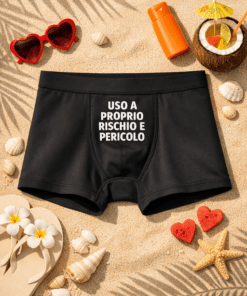 Boxer uomo “Uso a proprio rischio e pericolo”