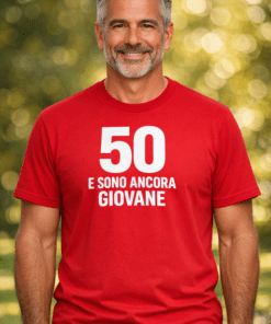 Maglietta divertente 50 e sono ancora giovane