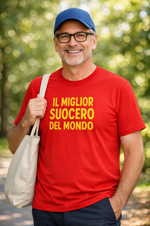 Maglietta divertente Il miglior suocero del mondo