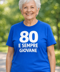 Maglietta divertente “80 e sempre giovane”