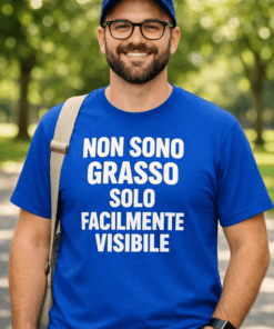 Maglietta divertente: Non sono grasso, sono solo facile da vedere