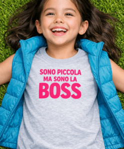 Maglietta divertente bimbi “Sono piccola ma sono la BOSS”