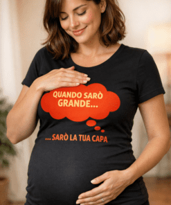 Maglietta premaman Quando sarò grande sarò la tua capa