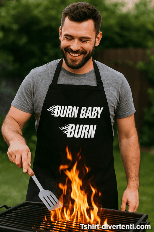 Grembiule divertente Burn baby burn