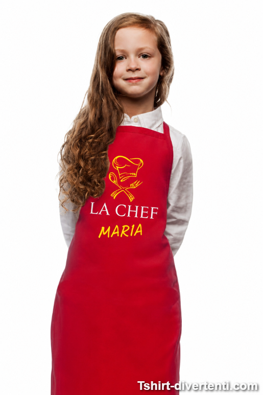 Grembiule per bambini chef con nome a scelta