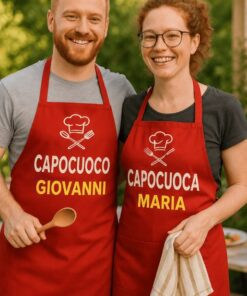 Grembiuli di coppia chef con nome a scelta