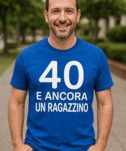 Maglietta divertente 40 e ancora un ragazzino
