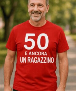 Maglietta divertente 50 e ancora un ragazzino