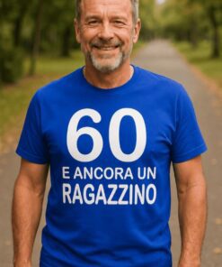 Maglietta divertente 60 e ancora un ragazzino