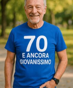 Maglietta divertente 70 anni e ancora giovanissimo