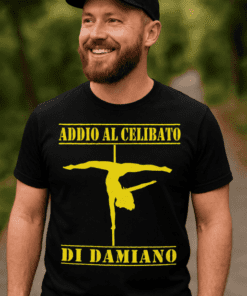 Maglietta divertente addio al celibato con nome a scelta