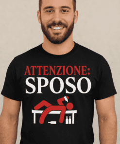 Maglietta divertente attenzione sposo
