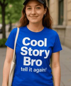 Maglietta divertente Cool Story Bro tell it again