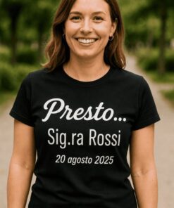 Maglietta divertente futura sposa con nome a scelta