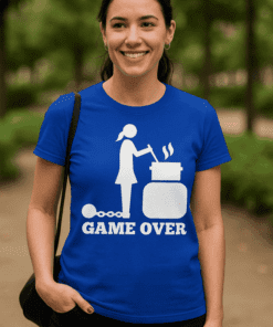 Maglietta divertente Game over cucina