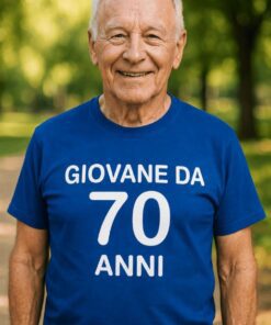 Maglietta divertente Giovane da 70 anni