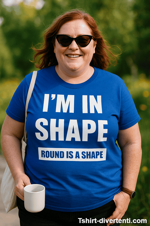Maglietta divertente I am in shape round is shape