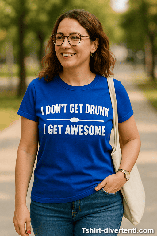 Maglietta divertente I don't get drunk I get awesome